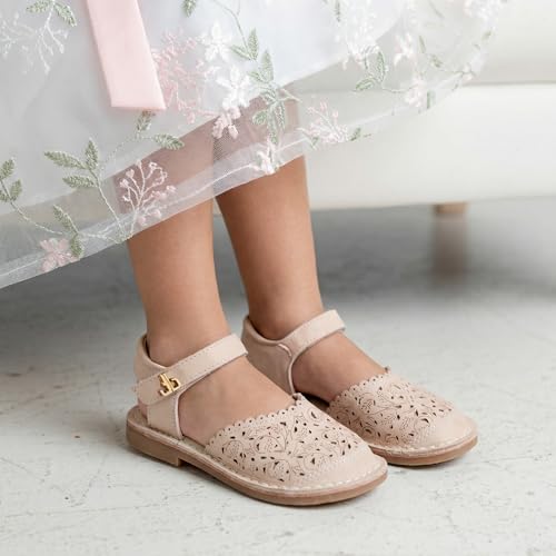 Image of THEE BRON Toddler Floral Cutout Closed Toe Sandals for Girls Breathable Summer Shoes
