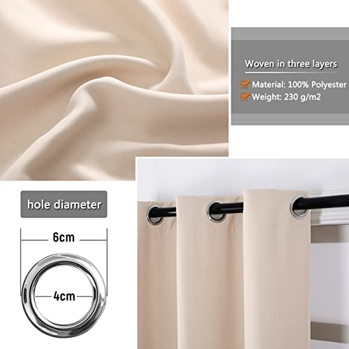 Rideau Rose Beige MENGH 220x100cm en polyester isolant - 4
