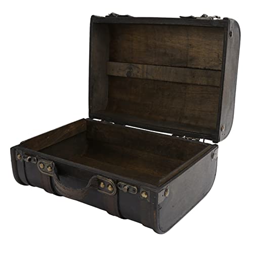 Gavigain Vintage Wooden Storage Chest, Wooden Storage Box,Studio Decoration Window Display Photography Props Suitcase,Vintage Luggage Case Props for Photography(9.4 x 6.8 x 4.7in) by Gavigain - Used condition - Image 6