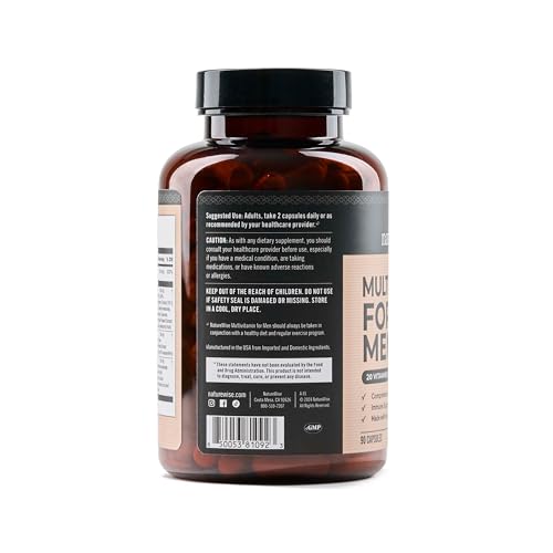 NatureWise Multivitamin for Men - Daily Male Support - Minerals & Herbs for Energy, Performance, Immunity - with Vitamin A, C, D, B-Complex - Soy & Gluten-Free, Non-GMO - 90 Capsules[45-Day Supply] - image 4