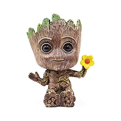 Baby Groot Flower Pot Pen Holder Succulent Planter with Hole, Office and Desktop Decoration,Gift for Kids and Friends (Style B) Cover