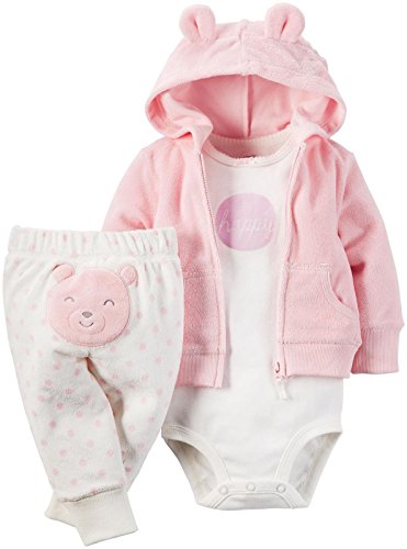 Ensemble 3 pièces bébé fille cadeau de naissance original avec sweat et body