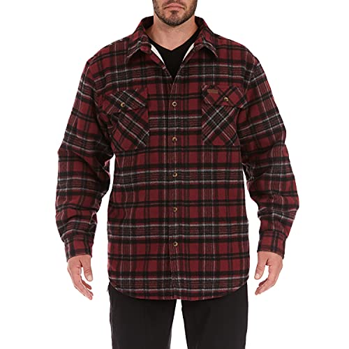 Image of Smith's Workwear Men's Sherpa Lined Cotton Flannel Shirt Jacket