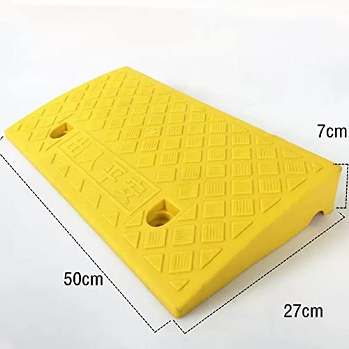 Rampas para bordillos FREAZE, rampas ligeras de plástico para sillas de ruedas, scooters, bicicletas y motocicletas, altura ajustable de 5 a 13 cm (color amarillo, tamaño 50 x 27 x 7 cm) miniatura 4