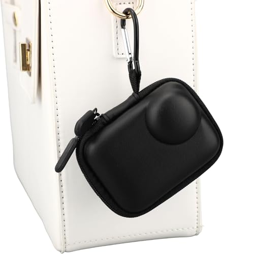 Mini bolsa para cámara con clip, cuero PU negro miniatura 6