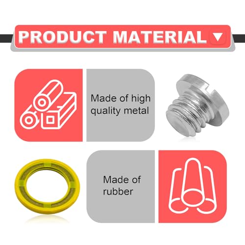 Image of 2 PCS Marine Magnetic Gearcase Drain Plug Compatible with Mercury Mercruiser Bravo Alpha1Gen2 Non-Magnetic Gearcase Screw & Gasket Replace 10-79953Q04 10-79953Q2 10-79953A2 18-2244