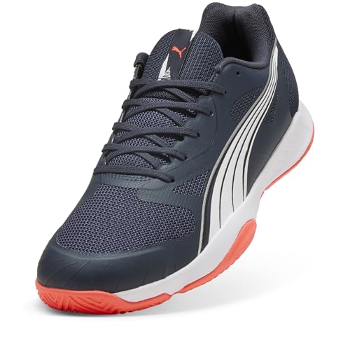 Puma Eliminate Turbo, Unisex Hallenturnschuh, Parisian Night-Puma White-Glowing RED, – Ansicht 6