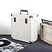 Retround Vintage Retro Vinyl Leather Record Holder Case, LP Storage Carrying Case for 78 RPM, 45 RPM, 33 RPM Standard Vinyl Records Collections Storage Organizer Display Box-12 Inch (Cream)