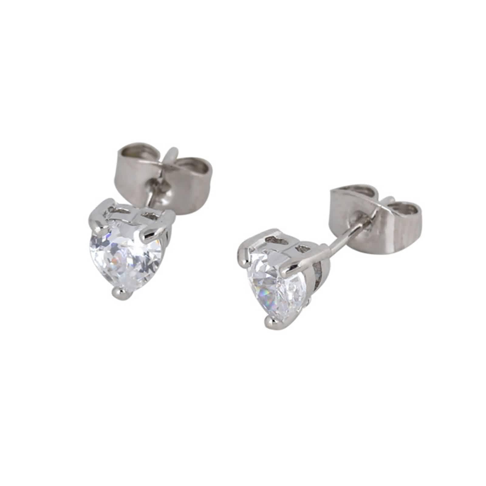 AMDXD Echt Goldschmuck Ohrstecker Damen Vintage 9 Karat Au375 Weißgold, Herz Ohrstecker mit Moissanit Herzschliff, Ohrringe Boho 9K Gold
