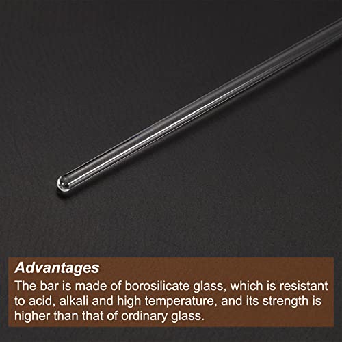 meccanixity 33 borosilicate glass stick 59134 length 4mm dia stir rod mixing tools with both ends round for lab kitchen science 6pcs