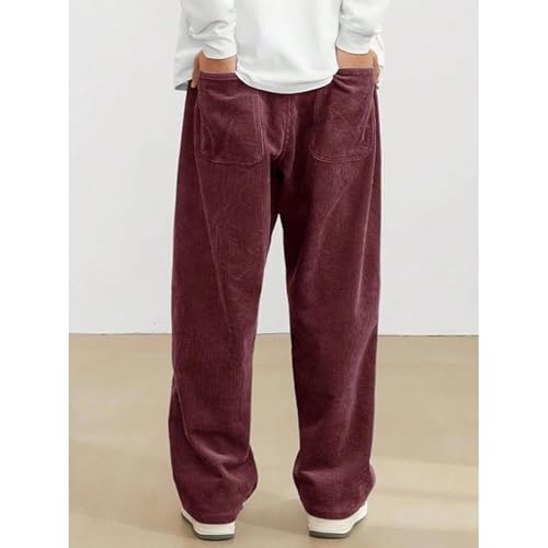 Mokaloha Mens Corduroy Pants, 2025 New Pacificozy Men's Fashion Vintage Sports Corduroy Fabric Logo Embroidered Trousers3