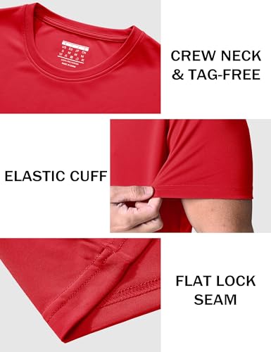 MAGCOMSEN 5 Pack Men's Short Sleeve UPF 50+ Shirts Dry Fit Athletic Rash Guard Workout Running Swim Gym Performance Tshirts4