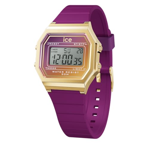 ICE-WATCH - Ice Digit Retro Violet Dusk - Montre Violette pour Femme avec Bracelet en Silicone -...