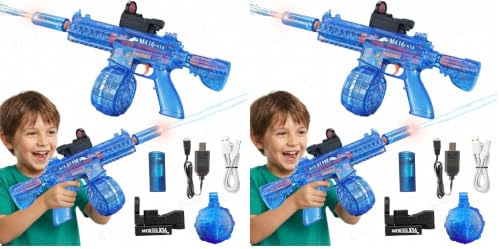 Image of GRAPHENE Automatic Transparent Electric Holi Water Gun for Kids Rechargeable KRY Water Toy Gun Long Range LED Light Effect High Pressure Squirt Water Pistol Summer Fun Indoor Outdoor Boys Girls 3+4