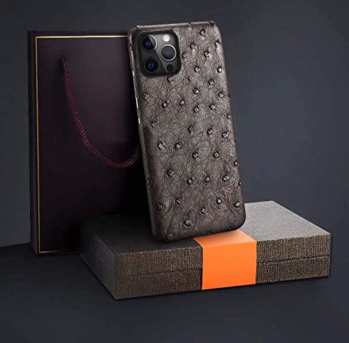 Étui en cuir d'autruche iPhone 12 Pro KANUZ chic rouge - 7