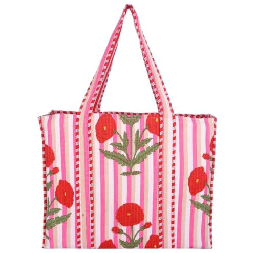 Image of Women's 100% Cotton Lightweight Shoulder Tote Bag with Interior Poeckt Casual Handbag for Women