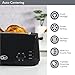 Quest 4 Slice Toaster Black - Extra Wide Long Slots for Crumpets and Bagels - 6 Settings - Reheat and Defrost Quest 4 Slice Toaster Black - Extra Wide Long Slots for Crumpets and Bagels - 6 Settings - Reheat and Defrost