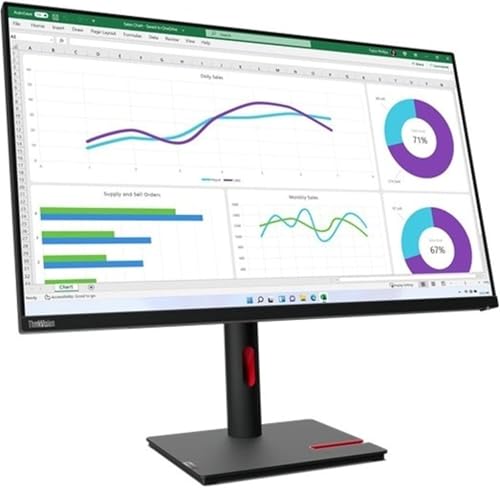 Image of Lenovo ThinkVision T32h-30 32 inch Class WQHD LED Monitor - 16:9 - Raven Black