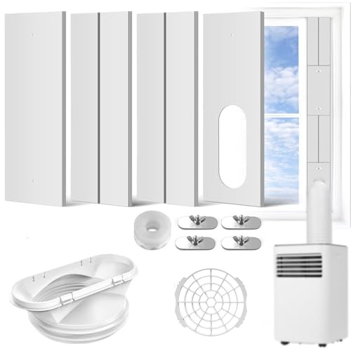 Kit di sfiato for finestra for condizionatore portatile Tubo di scarico Portabel regolabile Kit for finestra AC for canalizzazione Pannello di tenuta AC portatile universale for finestra orizzontale e