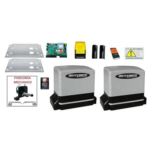 Kit 2 Motori Automazione Cancello Scorrevole 230V 600Kg Per Doppia Due Anta Dfm