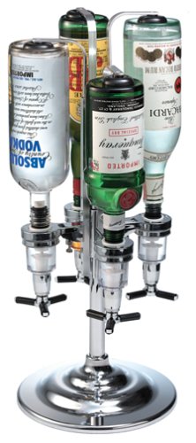 Global Decor Rotating 4 Bottle 1-1/2-Ounce Drink Dispenser