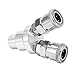 2 Way Connector G1/2 Thread Quick Coupler Carbon Steel Chrome Plated Air Splitter Rotatable Pneumatic Fitting for Industrial Automotive Applications