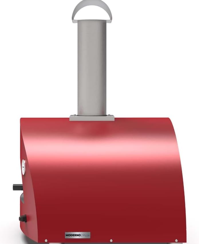 Alfa Moderno 2 Pizze Natural Gas Pizza Oven - Antique Red - FXMD-2P-MROR-U