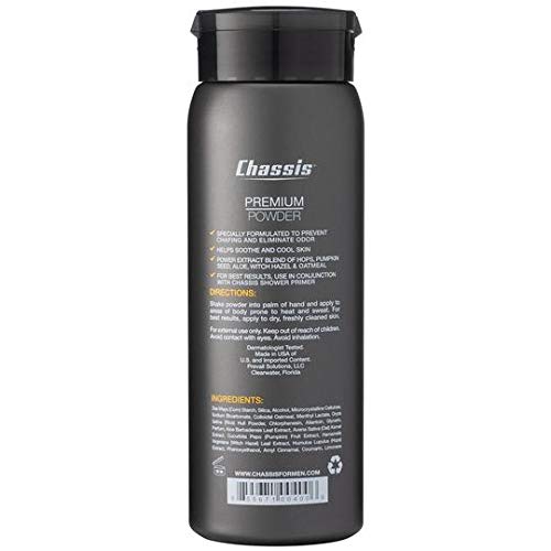 Pó Corporal Premium Chassis Ice Max sem Talco para Homens | Novo com Sensação Máxima de Resfriamento