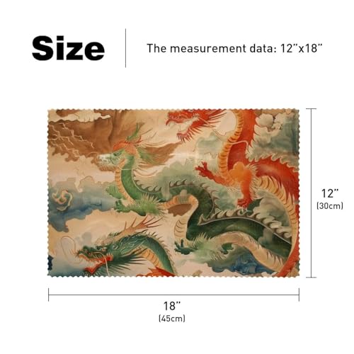 Set de table dragon antidérapant lot de 6 protège table résistant chaleur 30x45