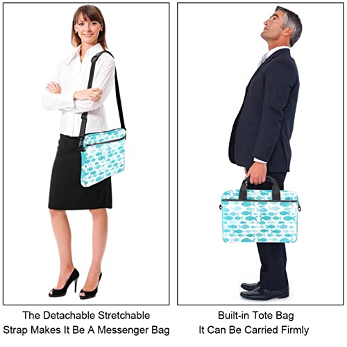 Sac ordinateur portable 13 à 14 pouces poisson bleu bandoulière - 4