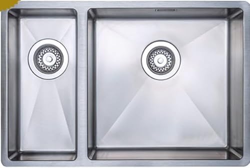 Austen & Co. Ravello 1.5 Bowl Stainless Steel Kitchen Sink – Inset or Undermount, 10mm Radius Corners, Waste Kit, Right Hand Main Bowl
