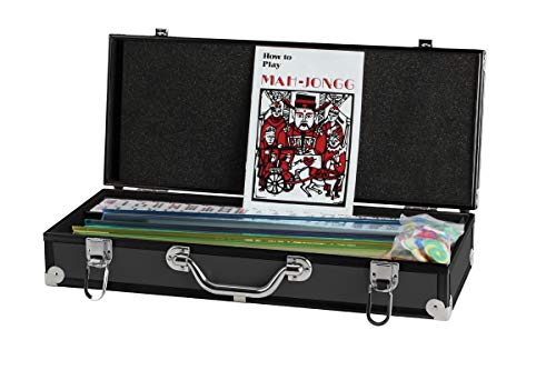 Set de Mah Jong en estuche con fichas negro/crema miniatura 1