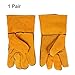 Cowhide Welding Gloves, Flame Retardant Heat Resistant Work Gloves for Metal Fabrication, Heavy Duty Leather Protector for Welding, DIY,