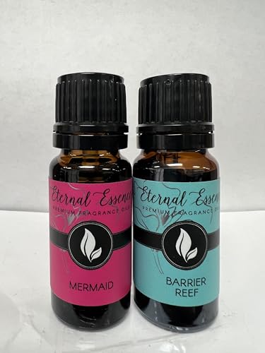 Image of Eternal Essence Oils 2 Pack 10ml Premium Fragrance Oil - Mermaid & Barrier Reef - for Candle, Soap Making, Aromatherapy, Diffusers, Home Care, & Humidifiers