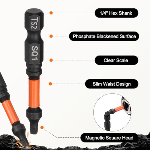 Embouts de tournevis en acier S2 avec empreinte carrée de haute précision