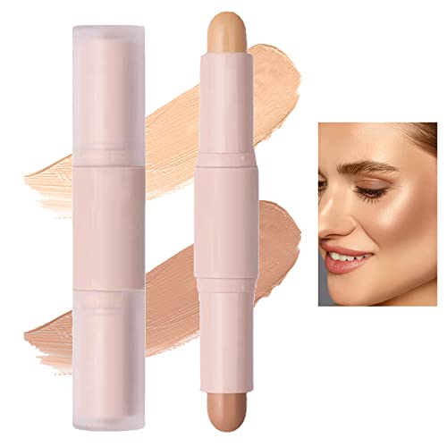 2 Color Double-Headed Cream Contour Stick,Concealer Sticks Waterproof & Long ...