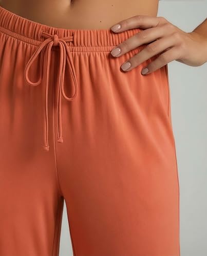 Image of Real Essentials 3 Pack: Women's Soft Palazzo Pants - Wide Leg Yoga Casual Loungewear Pajama Pj Bottoms (Plus Available)