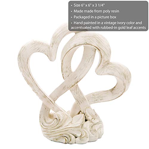 Fashioncraft Vintage Style Double Heart Design Cake Topper/Centerpiece, One Size, Cream #TOP1