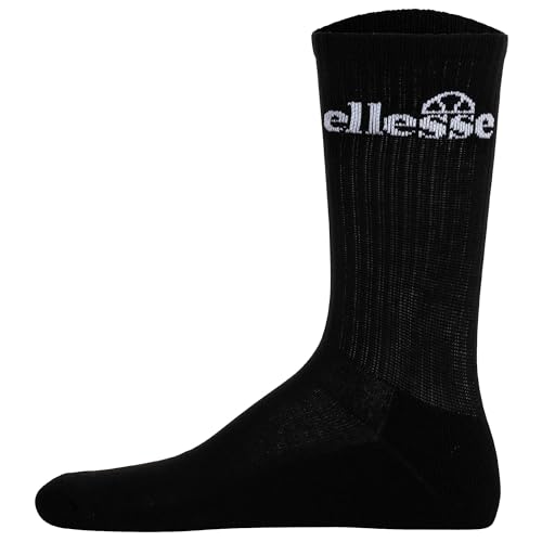 Ellesse Unisex Sports Socks 7 Pairs - Trego Sport Sock, Crew Socks, Tennis, Ribbed Cuffs, Logo3