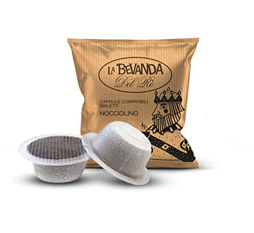 La Bevanda del Re - 50 Capsule Compatibili Per Bialetti Tutte Le Macchine, NOCCIOLINO Compatibili Per Bialetti Macchina Caffe, Compatibili Capsule, Capsula da 7G, 350G
