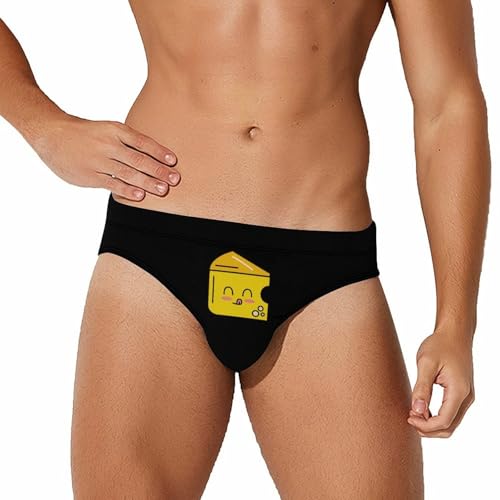 Cute Cheese Face Mens Swim Briefs Bikini Sexy Low Rise Trunks Swimsuit Bathing Suit Beach