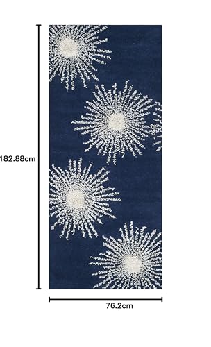 Safavieh Starburst Rug SOH712M-26 Dark Blue/Ivory, 2-Feet 6-Inchx6-Feet