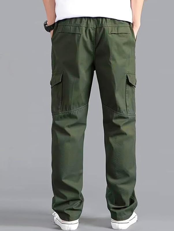Image of DEELMO Men's Stylish Multi-Pocket Cargo Pants || Casual Fit Trousers || Stylish Cargo Trousers for Men || Men's Pants (MD506 01 04)