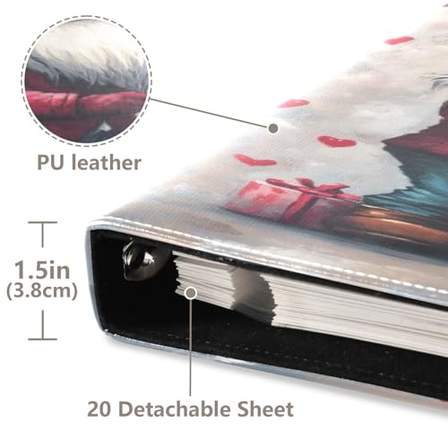 Álbum de Fotos Auto-adhesivo DIY Scrapbook Álbum Corazón Globo Gnomo Día de San Valentín Encuadernador de 3 Anillos 40 Páginas 8x10 para Memoria miniatura 4