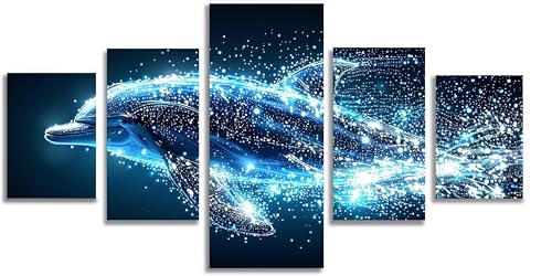 Broderie diamant dauphin 5 pack pour habiller un grand mur vide de salon