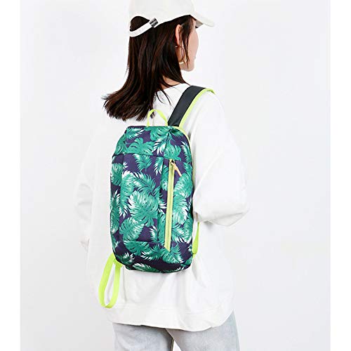 Sports Patterned Backpack Outdoor Flower Waterproof Leisure Women Summer Travel Backpack Light Riding Backpack (Green)