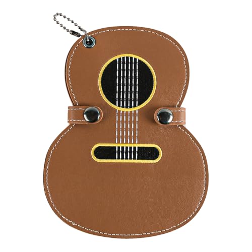 Tiardey Porta Plettri per Chitarra Personalizzato Custodia Organizer in Pelle PU per Chitarra Acustica elettrica Custodia compatta per Plettri Elegante per chitarristi e Musicisti (Marrone)