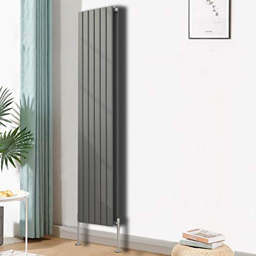 Blümme Vertical Double Flat Panel Designer Radiator Bathroom Heater Central Heating Radiators 1600 x 408mm Anthracite