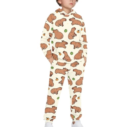 Girls 2 Pcs Tracksuit Set Size 5-12 Long Sleeve Athletic Sweatsuits Set Kids Hooded Sweatshirt and Jogger Pant3