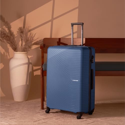 Image of Stony Brook Nasher Miles Crescent 75 Cm 28 Inch Polypropylene Hard-Sided 4 Wheels Spinner Check-in Luggage Trolley Bag (Navy Blue)